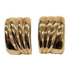 Estate Italy 14K gold earrings